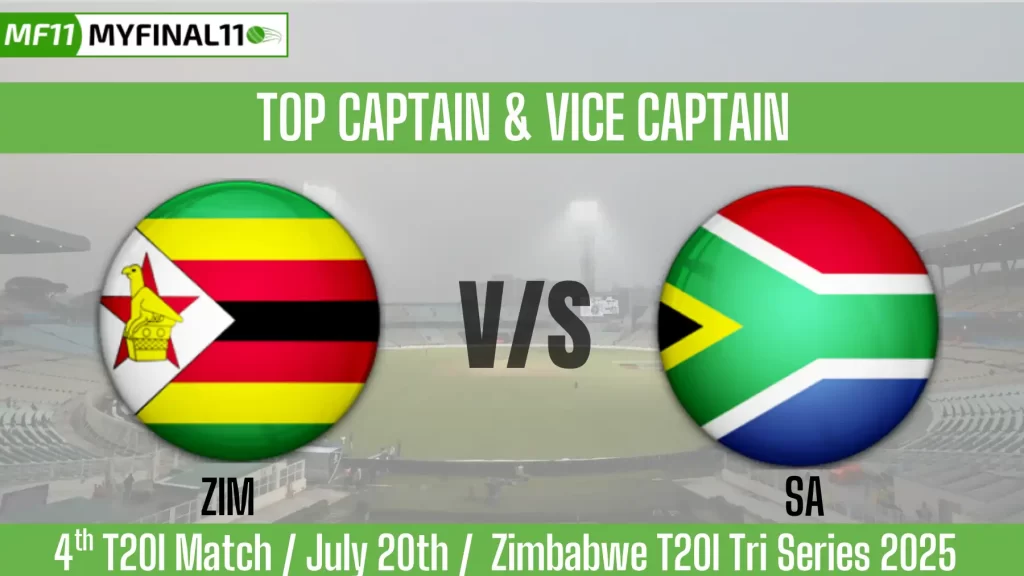 ZIM vs SA Top 3 Captain and Vice-Captain Pick for 4th T20I Match – Zimbabwe T20I Tri Series 2025