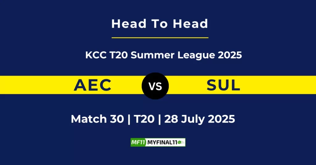 AEC vs SUL Player Battle & Head to Head Team Stats – Kuwait T20 Summer League 2025
