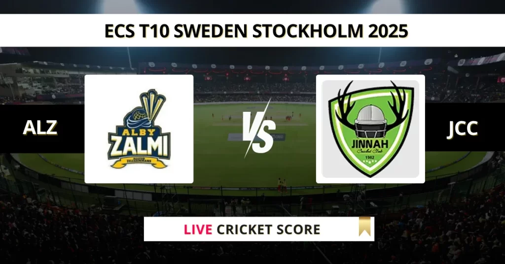 ALZ vs JCC Live Score: Scorecard, Ball by Ball Commentary – Match 16, ECS T10 Stockholm 2025