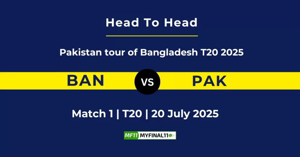 BAN vs PAK 1st T20 Head-to-Head Record: Overall Stats & Match History