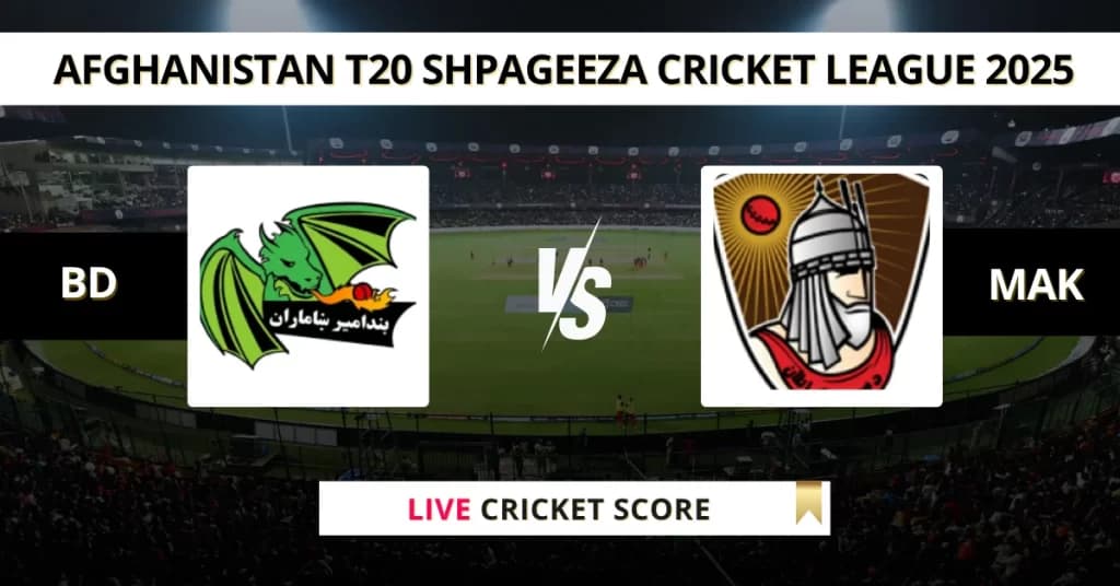 BD vs MAK Live Score: Scorecard, Ball by Ball Commentary – Match 18, Shpageeza Cricket League