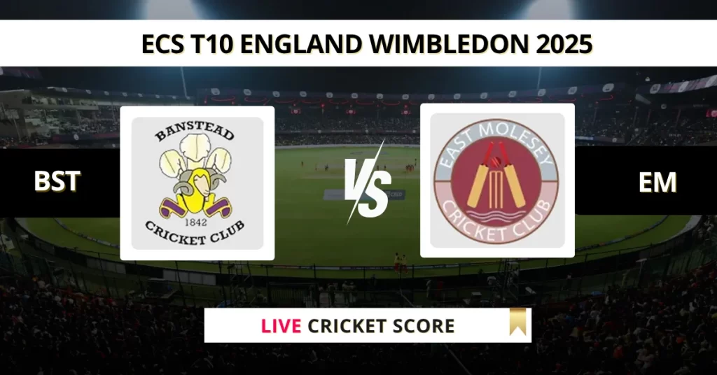 BST vs EM Live Score: Scorecard, Ball by Ball Commentary – Match 7, ECS T10 England 2025