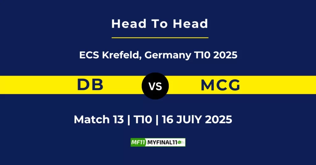 DB vs MCG Player Battle & Head to Head Team Stats – ECS T10 Germany 2025