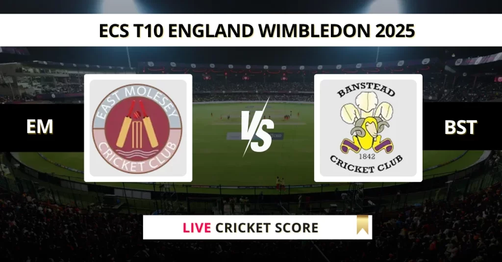 EM vs BST Live Score: Scorecard, Ball by Ball Commentary – Match 2, ECS T10 Wimbledon 2025
