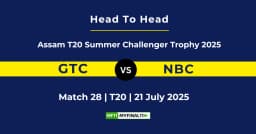 GTC vs NBC Player Battle & Head to Head Team Stats – Assam T20 Summer Challenger Trophy 2025