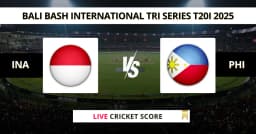 INA vs PHI Live Score: Scorecard, Ball by Ball Commentary – Match 3, Bali Bash T20I Tri Series 2025