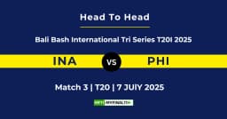 INA vs PHI Player Battle & Head to Head Team Stats – Bali Bash International Tri Series 2025