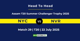 NYC vs NVR Player Battle & Head to Head Team Stats – Assam T20 Summer Challenger Trophy 2025
