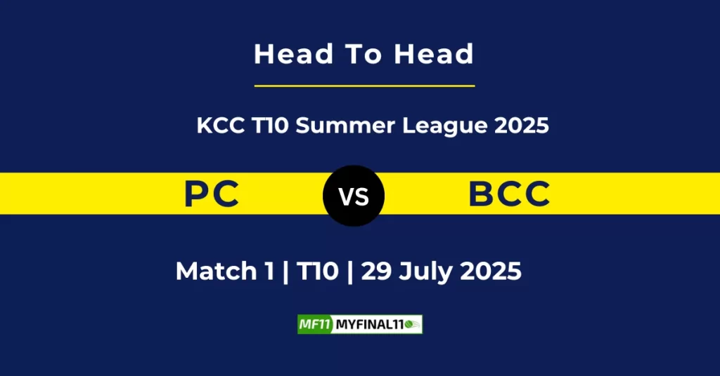 PC vs BCC Player Battle & Head to Head Team Stats – KCC T10 Summer League 2025