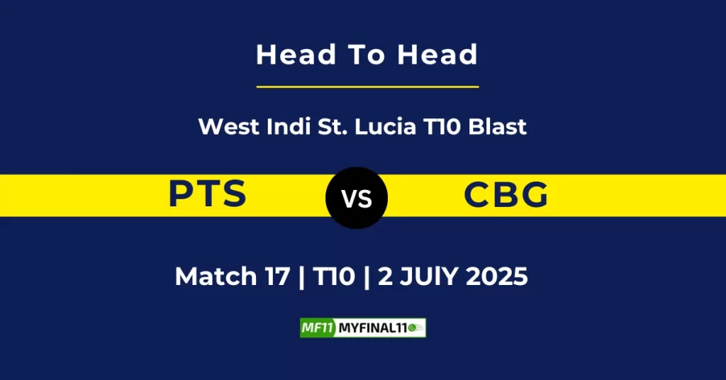 PTS vs CBG Player Battle & Head to Head Team Stats – St. Lucia T10 Blast 2025