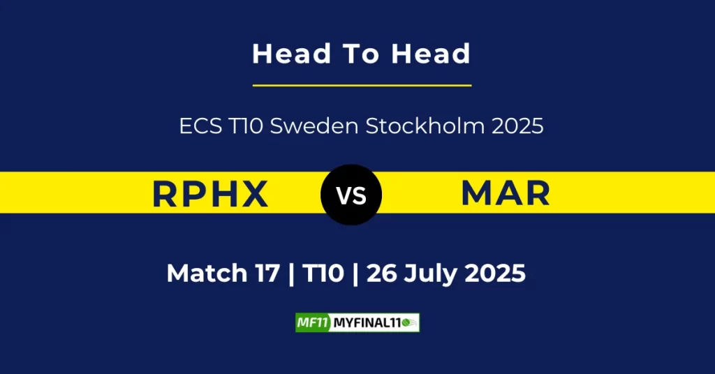 RPHX vs MCC Player Battle & Head to Head Team Stats – ECS T10 Stockholm 2025