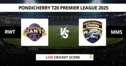 RWT vs MMS Live Score: Scorecard, Ball by Ball Commentary – Eliminator, Pondicherry Premier League
