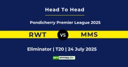 RWT vs MMS Player Battle & Head to Head Team Stats – Pondicherry Premier League 2025