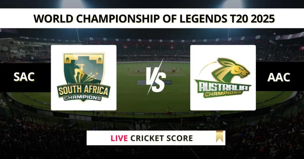 SA-C vs AUS-C Live Score: Scorecard, Ball by Ball Commentary – 2nd Semi Final, World Championship of Legends