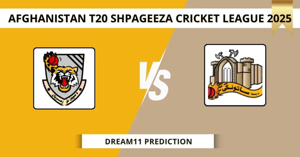 SG vs BOS Dream11 Prediction Today: Pitch Report, Player Stats, & Fantasy Tips Afghanistan T20 Shpageeza Cricket League 2025 – Match 4
