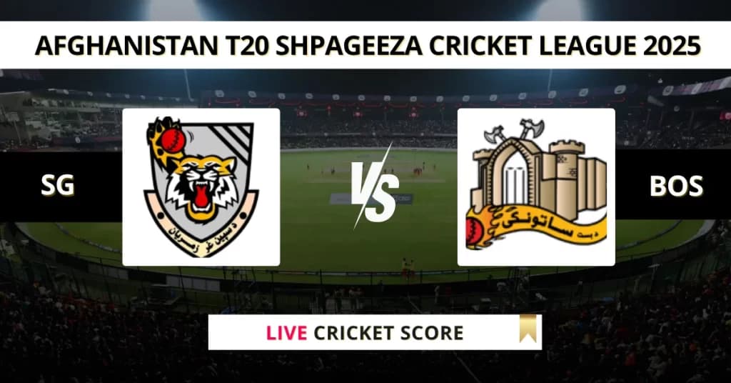SG vs BOS Live Score: Scorecard, Ball by Ball Commentary – Match 4, Afghanistan T20 Shpageeza Cricket League 2025