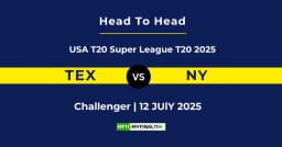 TEX vs NY Player Battle & Head to Head Team Stats – USA T20 Cricket League 2025