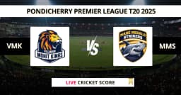 VMK vs MMS Live Score: Scorecard, Ball by Ball Commentary – Final, Pondicherry T20 League 2025
