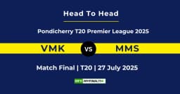 VMK vs MMS Player Battle & Head to Head Team Stats – Pondicherry T20 League 2025