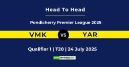 VMK vs YAR Player Battle & Head to Head Team Stats – Pondicherry T20 League 2025