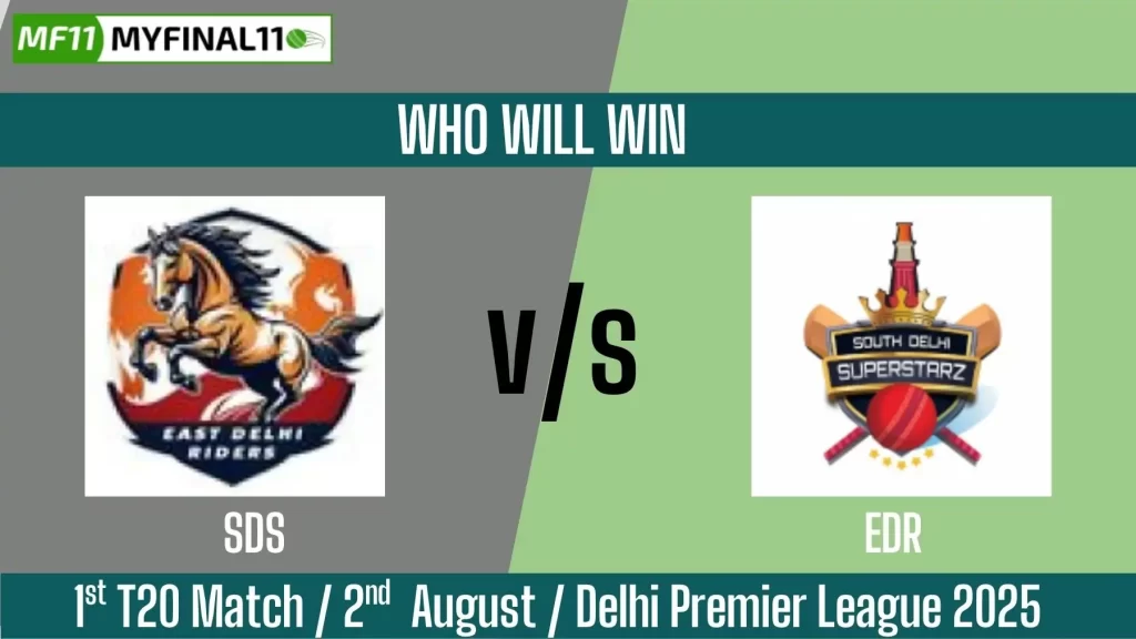 SDS vs EDR Who Will Win Today, 1st T20 Match, Top Batter and Bowler Tips – Delhi Premier League 2025