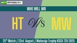 HT vs MW Who Will Win Today, 25th Match, Top Batter and Bowler Tips – Maharaja Trophy KSCA T20 2025