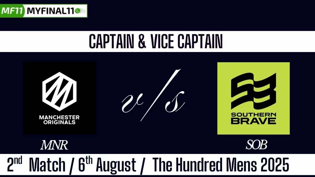 MNR vs SOB Top 3 Captain and Vice-Captain Pick for 2nd Match – The Hundred Mens 2025