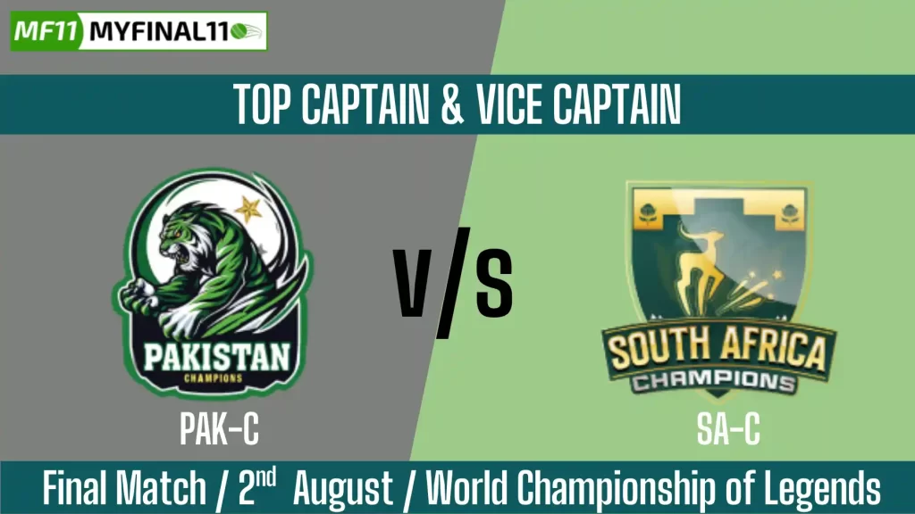 PAK-C vs SA-C Top 3 Captain and Vice-Captain Pick for Final Match – World Championship of Legends 2025