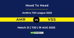 AMR vs VSS Player Battle & Head to Head Team Stats – Andhra T20 League 2025