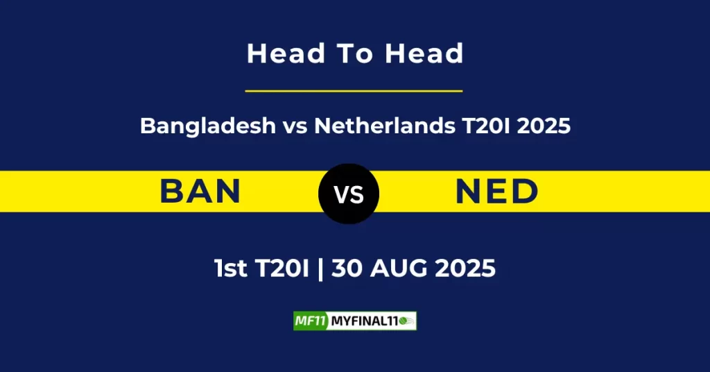 BAN vs NED Player Battle & Head to Head Team Stats – Bangladesh vs Netherlands T20I 2025