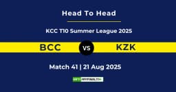 BCC vs KZK Player Battle & Head to Head Team Stats – KCC T10 Summer League 2025