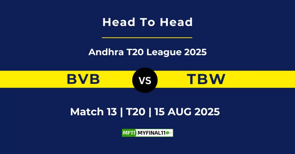 BVB vs TBW Player Battle & Head to Head Team Stats – Andhra T20 League 2025