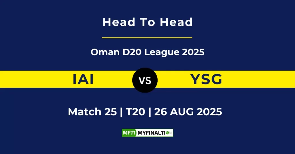 IAI vs YSG Player Battle & Head to Head Team Stats – Oman D20 League 2025