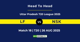 LF vs NSK Player Battle & Head to Head Team Stats – Uttar Pradesh T20 League 2025