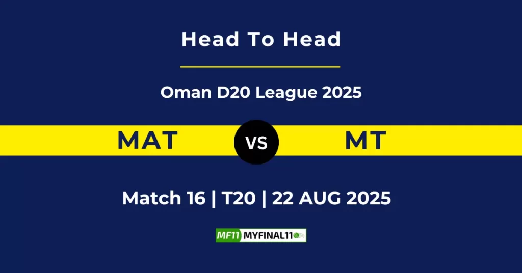 MAT vs MT Player Battle & Head to Head Team Stats – Oman D20 League 2025