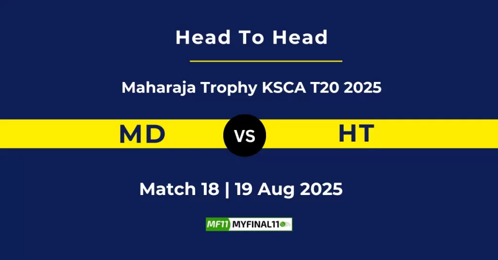 MD vs HT Player Battle & Head to Head Team Stats – Maharaja Trophy KSCA T20 2025