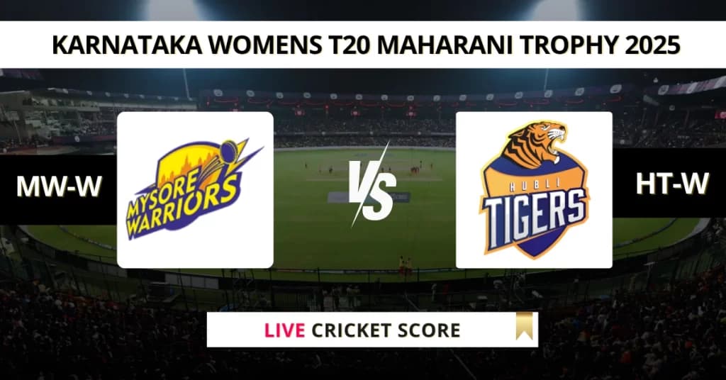 MW-W vs HT-W Live Score: Scorecard, Ball by Ball Commentary – Match 3, Karnataka Women’s T20 Maharani Trophy 2025