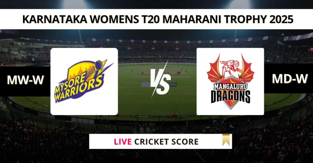 MW-W vs MD-W Live Score: Scorecard, Ball by Ball Commentary – Match 8, Karnataka Women’s T20 Maharani Trophy 2025