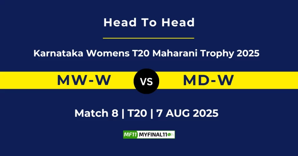 MW-W vs MD-W Player Battle & Head to Head Team Stats – Karnataka Women’s T20 Maharani Trophy 2025
