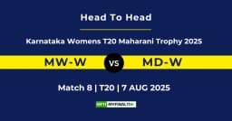 MW-W vs MD-W Player Battle & Head to Head Team Stats – Karnataka Women’s T20 Maharani Trophy 2025