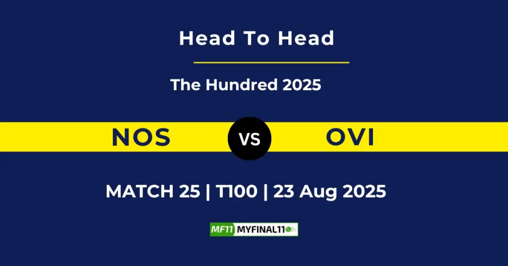 MyFinal11 Analysis | NOS vs OVI Player Battle & Head to Head Team Stats – The Hundred Mens 2025