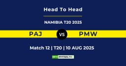 PAJ vs PMW Player Battle & Head to Head Team Stats – Namibia T20 2025