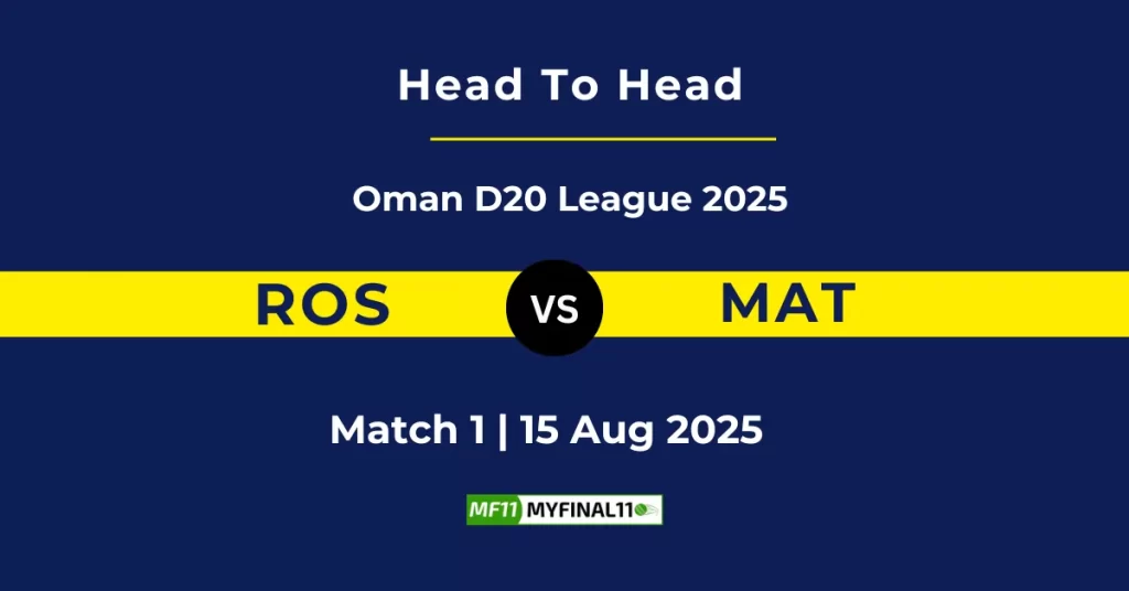ROS vs MAT Player Battle & Head to Head Team Stats – Oman D20 League 2025