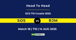 SOS vs RJM Player Battle & Head to Head Team Stats – ECS T10 Croatia 2025