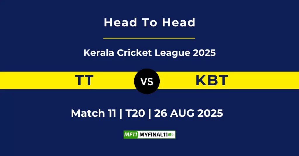 TT vs KBT Player Battle & Head to Head Team Stats – Kerala Cricket League 2025
