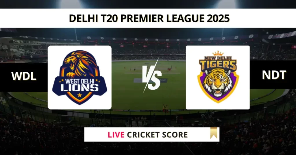 WDL vs NDT Live Score: Scorecard, Ball by Ball Commentary – Match 23, Delhi T20 Premier League 2025