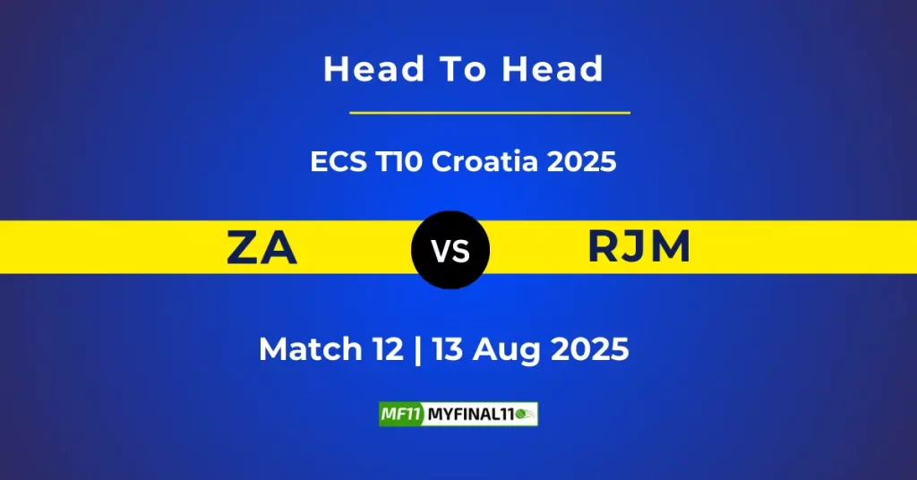 ZA vs RJM Player Battle & Head to Head Team Stats – ECS T10 Croatia 2025