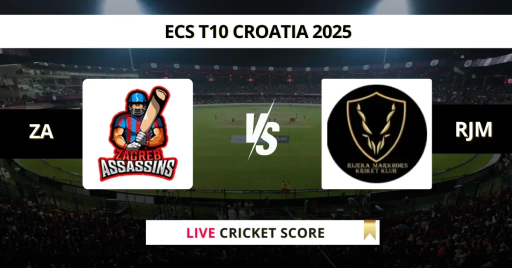 ZA vs RJM Live Score: Scorecard, Ball by Ball Commentary – Match 15, ECS T10 Croatia 2025