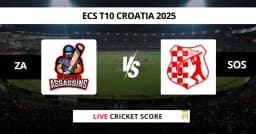 ZA vs SOS Live Score: Scorecard, Ball by Ball Commentary – Match 20, ECS T10 Croatia 2025