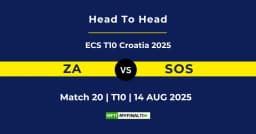 ZA vs SOS Player Battle & Head to Head Team Stats – ECS T10 Croatia 2025